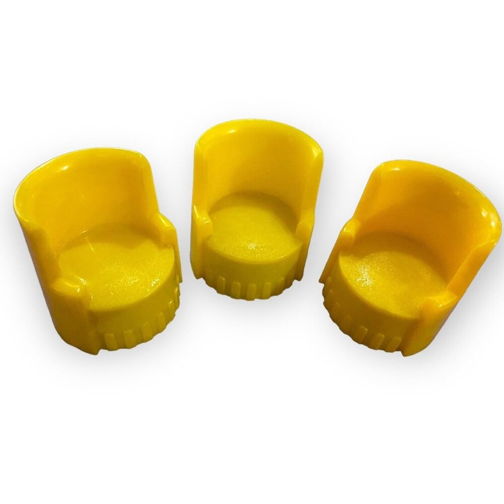 Vintage Yellow Plastic Dollhouse Chairs Lot of 3